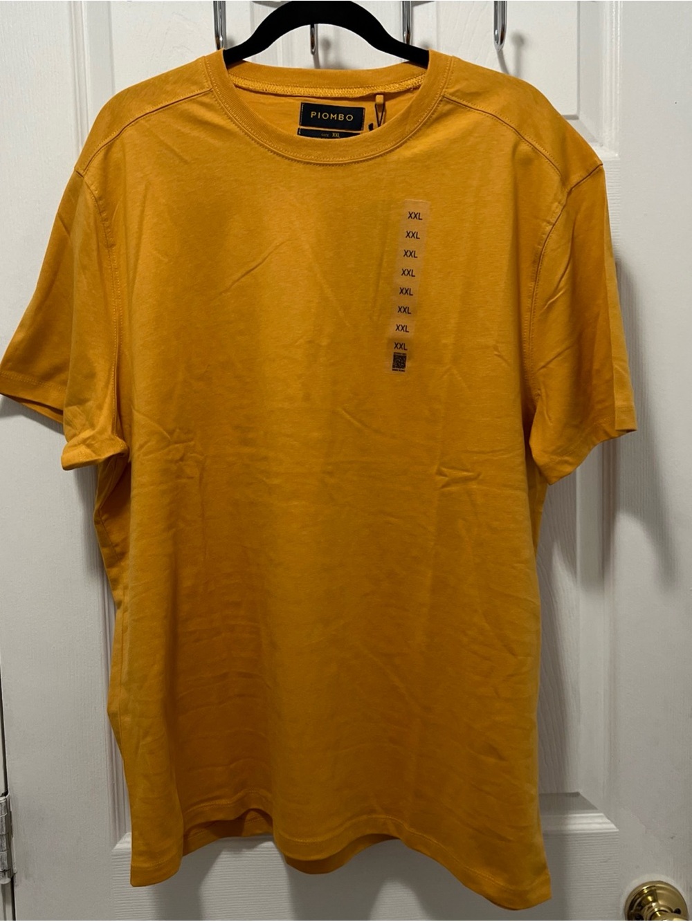 NWT Piombo Men's Mustard Yellow Crew Neck T-Shirt Short Sleeve Size XXL